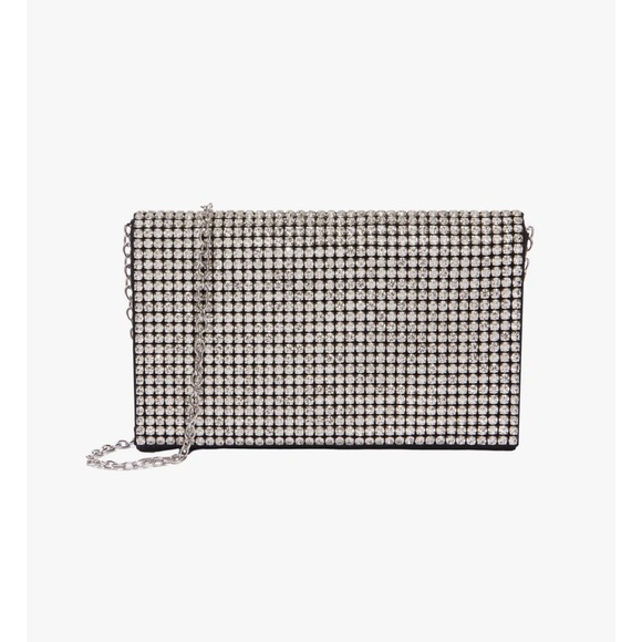 Amber Sceats The Stella Crystal Bag with chain and satin back New - Picture 2 of 12